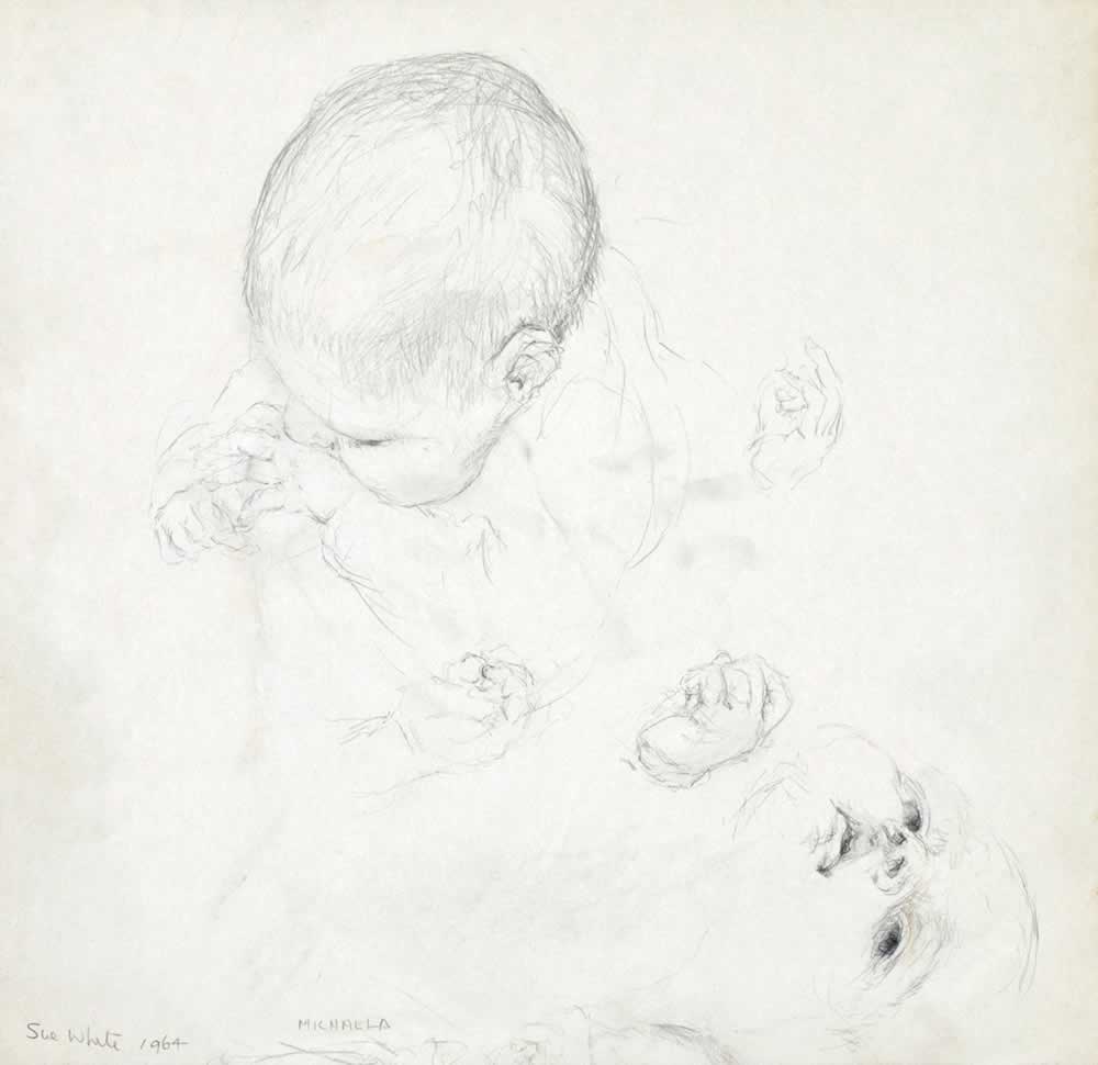 Baby Michaela - two heads and hands by Susan Dorothea White