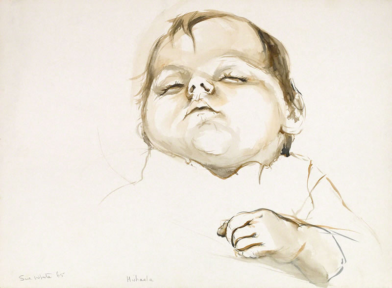 Michaela Sleeping, foreshortened view by Susan Dorothea White