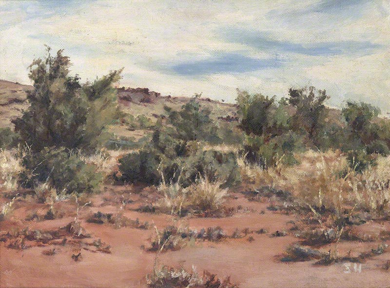 Rocky Ridge, Scrub and Dry Grass, Overcast Afternoon by Susan Dorothea White