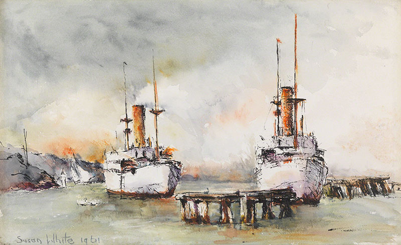 Ships in the Harbour by Susan Dorothea White