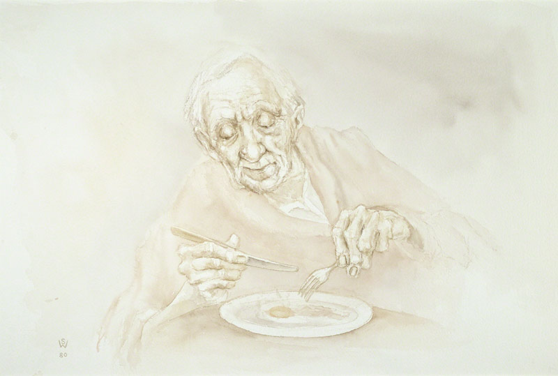 Uncle Ted Eating Egg by Susan Dorothea White