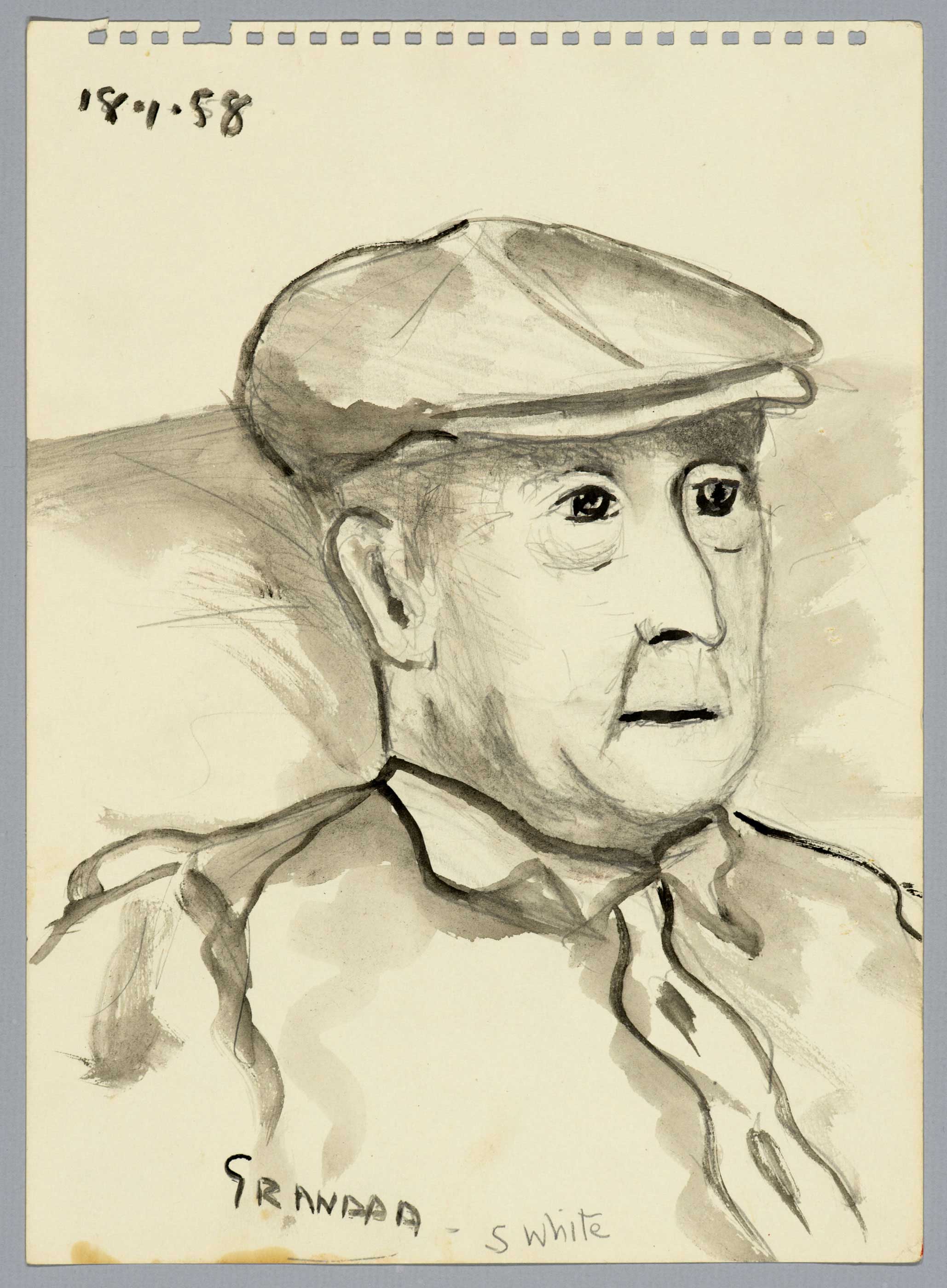 Grandpa without his false teeth (Captain William Bolitho White) by  Susan D White