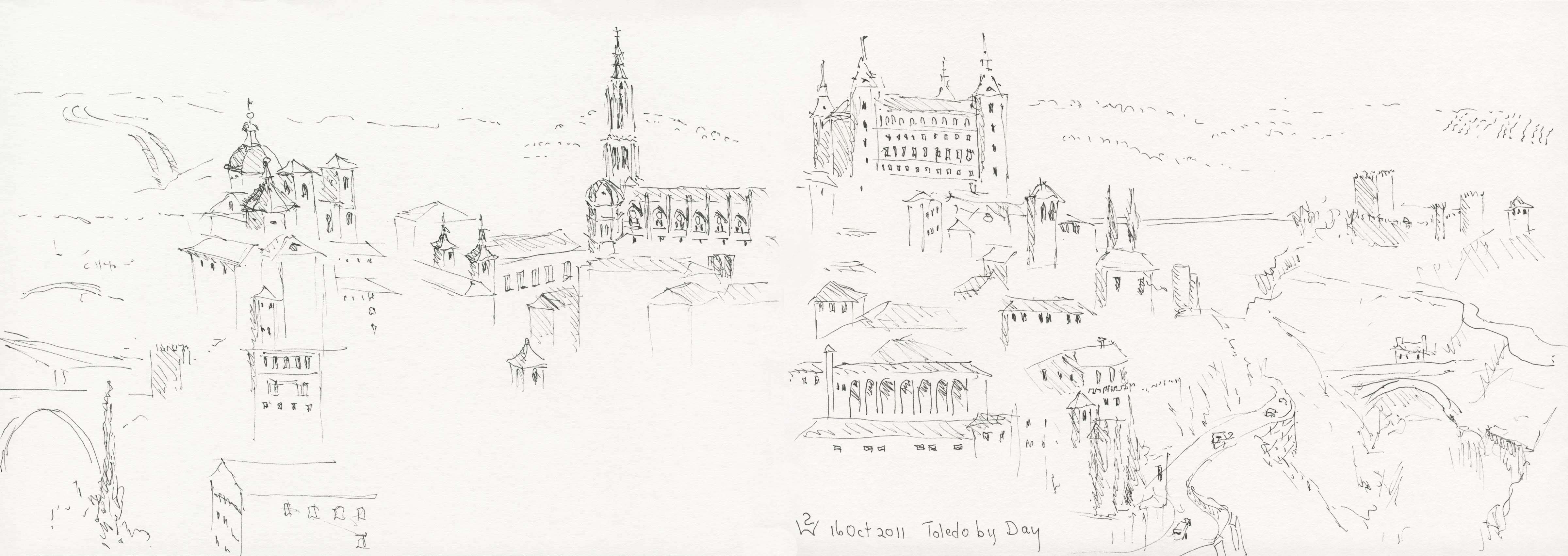 Toledo by Day (diptych, LHS) by  Susan D White
